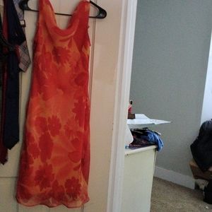 Gently used great summer dress! Bold colours, cowl neck in front Sufuzi brand, 5